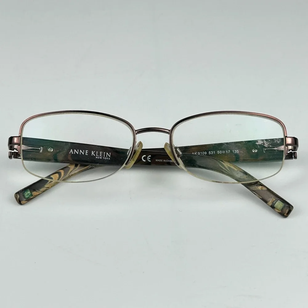 Anne Klein AK 9109 531 Womens Eyeglasses Frame Brown Half‎ Rim 50-17-135 mm